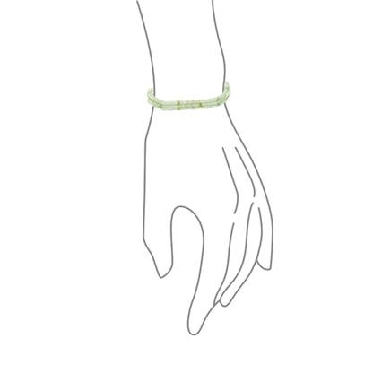 Natural Stones Mini Seed Bead Stretch Bracelet Stackable Strands (Set of 3) - color: Green Aventurine