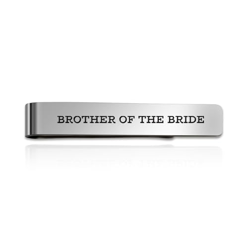 Brother of The Bride Gifts Best Man from Groom Sister Bride Stainless Steel Tie Clip Bar Pin Tie Clips Man of Honor Groomsman Gifts for Wedding Sister Marriage Gift Presents for Men Brothers