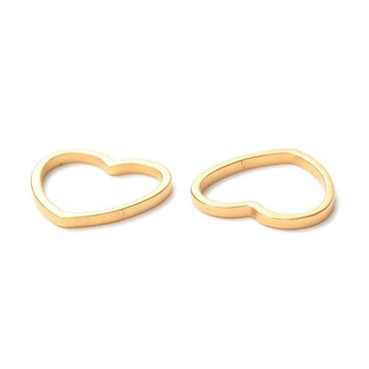 30Pcs Heart Connectors Charms Gold Links Frames Stainless Steel Linking Rings 12mm Hollow Frame Pendants for Earrings Bracelet Necklace Macrame Making - color: Golden, Heart