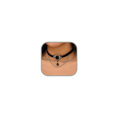 Todenb Gothic Choker Witch Necklace for Women Lace Vampire Collar Necklace Y2K Goth Black Zirconia Pendant Necklaces Halloween Dark Bridal Vampire Witch Party Jewelry Accessories - style: Style-E