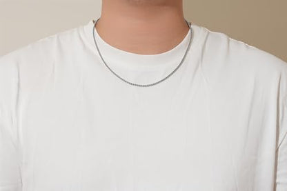 FOSIR Silver Wheat Chain Necklace for Men and Women, Stainless Steel Chains 2.5mm 3mm 4mm 5mm Mens Necklaces - size: 26.0 Inches long, style: 4.0mm wide