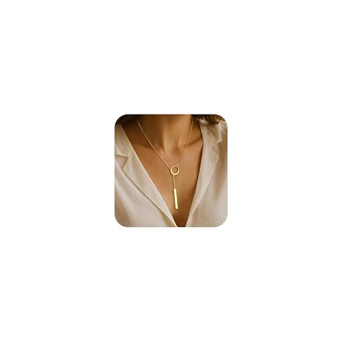 VIROMY Gold Long Y Necklaces for Women Trendy - Dainty Lariat Chain Drop Pendant Necklace for Women Gold Statement Jewelry - color: Y Necklace 01-Gold