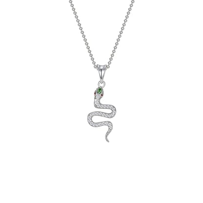 Snake Necklace Dainty Pendant With Cubic Zirconia, Layered Choker, Punk Animal Jewelry, Cool Wedding High Jewelry Party for Women Teen Friends - color: Silver