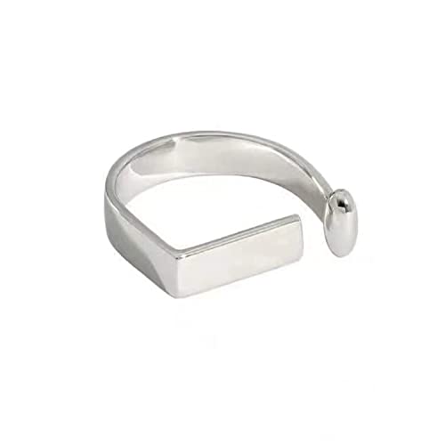 925 Sterling Silver Rings Handmade Rings Adjustable Open Teardrop Rings Waterdrop Ring for Women - color: Color 2