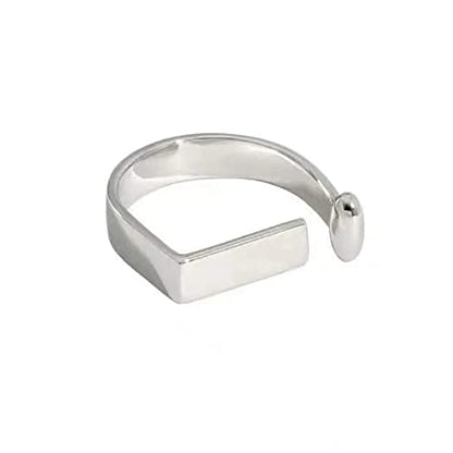 925 Sterling Silver Rings Handmade Rings Adjustable Open Teardrop Rings Waterdrop Ring for Women - color: Color 2