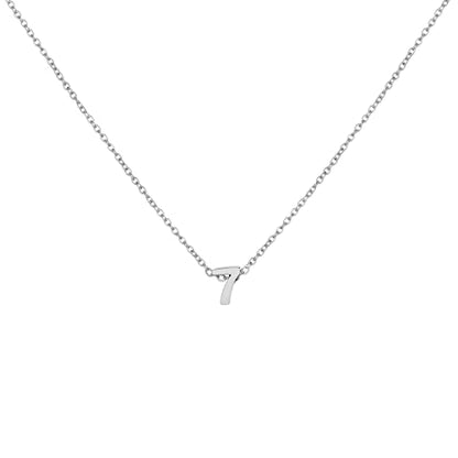 Number Necklace for Women Dainty 18K Gold Plated Pendant Necklace Charm Birth Month Personalized Jewelry Birthday Gift - color: SILVER, style: Number 7