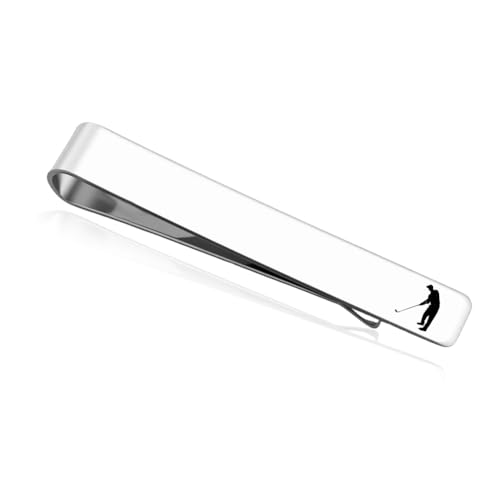 Tieclip for Fireman Golfer Pilot Realtor Birthday Bday Gifts Stainless Steel Tie Bar for Men Necktie Accessories - color: Golf