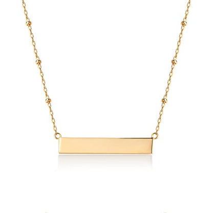 PAVOI 14K Gold Plated Dainty Cubic Zirconia Pendant Necklace for Women | Dot, Elephant, Butterfly, Pineapple, Lock, Knot, Palm Tree, Bow, Smiley Pendant | Layering Chain Necklaces - style: Horizontal Bar