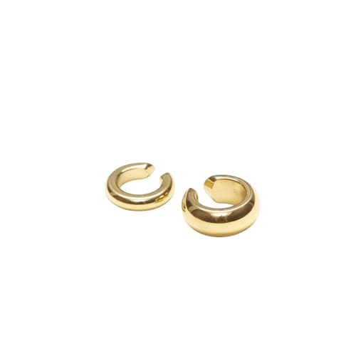 18K Gold Plated Everyday Ear Cuff, Gold Hoops, Women Jewelry, Minimalism - size: Large