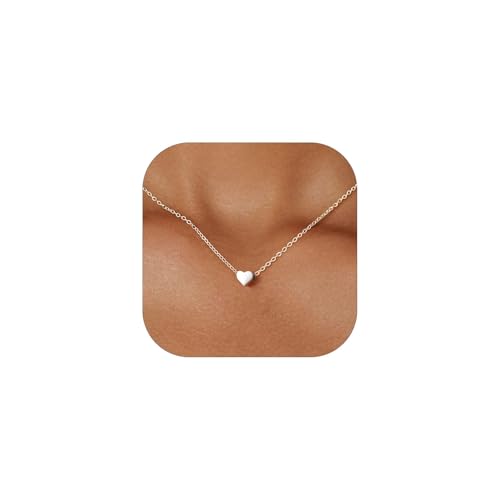 ChicSilver 925 Sterling Silver Cross/Heart/Butterfly/Star/Moon Necklace for Women, Hypoallergenic Dainty Small Silver Pendant Necklaces (with Gift Box) - style: 02.Heart