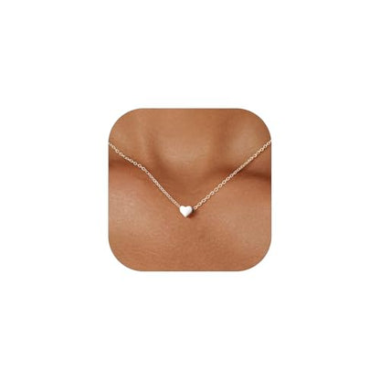 ChicSilver 925 Sterling Silver Cross/Heart/Butterfly/Star/Moon Necklace for Women, Hypoallergenic Dainty Small Silver Pendant Necklaces (with Gift Box) - style: 02.Heart