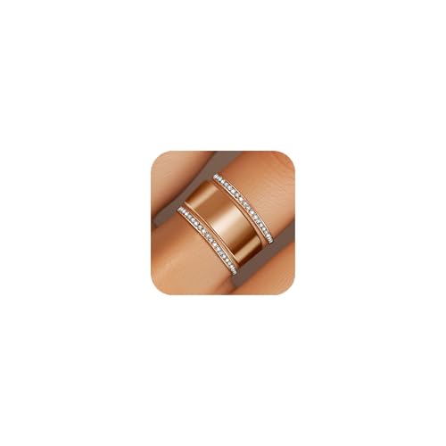 2-Pack 14K Gold Plated Stacking Rings for Oura Ring Gen 5/4/3 | Cubic Zirconia，oura ring stack accessories，Diamond Rings for Women - color: Rose Gold