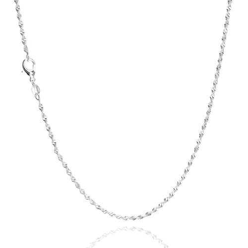 Womens Stainless Steel 18K Gold Plated Chain Necklace Jewelry Silver link Chain for Women Waterproof Never Tarnish 2/3/4mm 16 18 20 Inches - size: 20 inch, style: Twister Rope