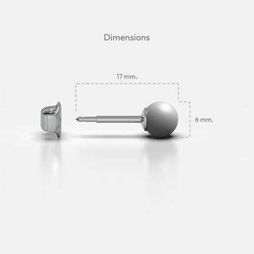 316L Surgical Stainless Steel 6mm Ball Stud Earrings for Women & Men – Hypoallergenic Nickel Free Earrings for Sensitive Ears, 1 Pair - color: Cloudy Grey