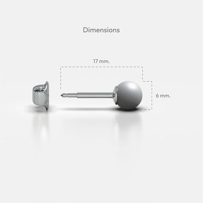 316L Surgical Stainless Steel 6mm Ball Stud Earrings for Women & Men – Hypoallergenic Nickel Free Earrings for Sensitive Ears, 1 Pair - color: Cloudy Grey