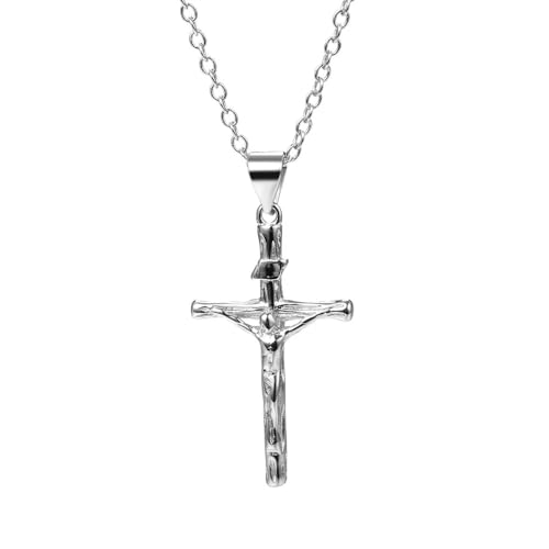 Amy & Annette 14k Gold or Sterling Silver Crucifix Cross Pendant Necklace - color: 14K Gold Plated