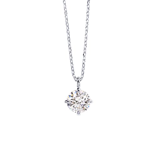 PAVOI 14K Gold Plated Cubic Zirconia Diamond Pendant Necklace for Women | Adjustable Slider - style: Round 7.2mm