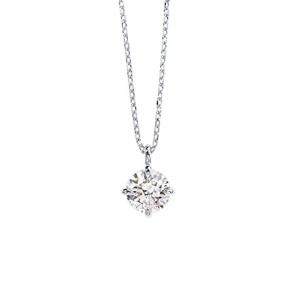 PAVOI 14K Gold Plated Cubic Zirconia Diamond Pendant Necklace for Women | Adjustable Slider - style: Round 7.2mm