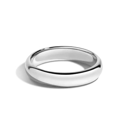 Sterling Silver Plain Dome Wedding Band for Men and Women, Made In USA - Custom Text Personalized Ring, 3mm to 8mm Width, Size 4-13 - color: Silver, size: 4.5, style: 4 MM Width (Blank)