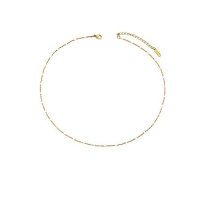 Gold Cross Women's Necklace 18K Gold Plated Stainless Steel Handmade Pearl Necklace Gold Paperclip Necklace, Fashion Jewelry Gifts - style: simplicity