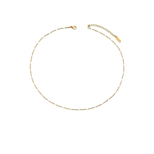 Gold Cross Women's Necklace 18K Gold Plated Stainless Steel Handmade Pearl Necklace Gold Paperclip Necklace, Fashion Jewelry Gifts - style: simplicity