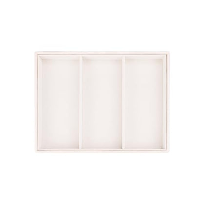 Leather Jewelry Organizer Trays Storage Drawer Display Case | Velvet Liner Stackable for Necklace,Rings and Earring (Pearl3) - color: Pearl3
