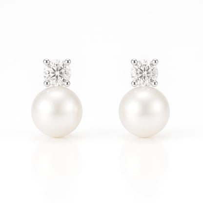 Pearl Clip on Earrings for Women - 14K Gold Silver Plated Cubic Zirconia Non Pierced Ear Clips Jewelry Gifts for Wedding Bridal Party Gifts - color: Silver-12mm