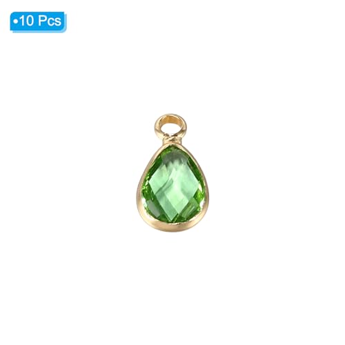 PATIKIL Birthstone Charm Beads Drop Pendant, Handmade Birthstone for Personalized Earrings Bracelet Necklace - color: Light Green, size: 0.47" x 0.24"