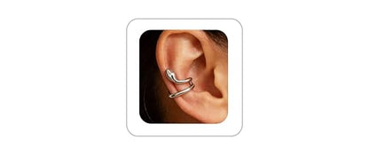 Gothic Stainless Steel Ear Cuffs Non Piercing Cartilage Clip On | Punk Emo Y2k Alt Goth Style,Men Women,Silver Fake Earring,Hypoallergenic Adjustable,Jewelry Gift,Edgy design - color: K11-Silver Snake Design