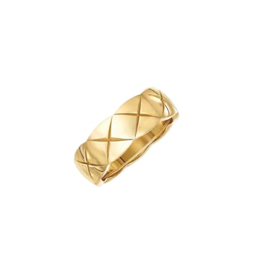 Shapes Studio 18k Gold Plated Rings for Women,Crush Wide Band Gold Plated Ring, Stacking Rings, Wedding Band Minimalist Style - color: Gold Narrow