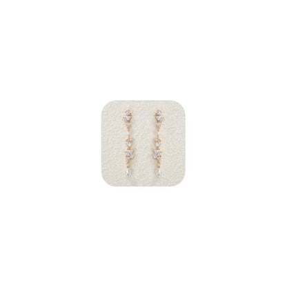 Crysdue Simulated Pearl Earrings for Women, Dainty Silver/Gold/Rose Gold Plated Cubic Zirconia Drop Dangle Earrings Wedding Jewelry for Bride Bridesmaid - style: b_CZ+Pearl, Gold