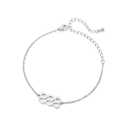 PAMTIER Angel Number Ankle Bracelet for Women Adjustable Chain | Stainless Steel, Dainty Simple Numerology Jewelry Gift - color: 5.5+2.8inch, Silver 888