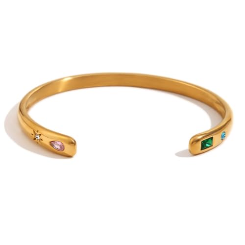 18K Gold Bangle Bracelets for Women 925 Sterling Silver Bracelets Bracelets Adjustable Boho Bracelets Stackble Cuff Bangle Bracelets for Men Women Chunky Gold Bangle Open Cuff Bracelets Christmas Gift - color: Bracelets-16