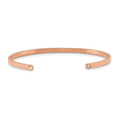 Chisel XOXOXO Crystal Cuff Bangle in Rose-Tone Stainless Steel