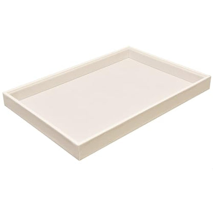 Beige Velvet Jewelry Tray for Drawers Jewelrys Display Tray Stackable Jewelry Organizer Trays for Necklace Bracelet Ring Watch (1 Pack) - color: Beige