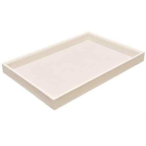 Beige Velvet Jewelry Tray for Drawers Jewelrys Display Tray Stackable Jewelry Organizer Trays for Necklace Bracelet Ring Watch (1 Pack) - color: Beige