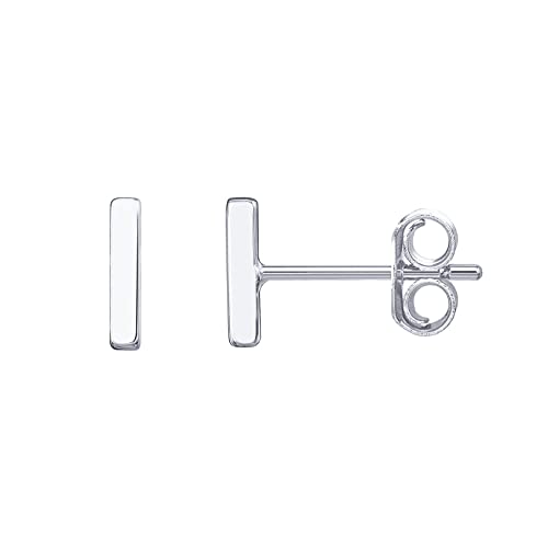 PAVOI 14K Gold Plated 925 Sterling Silver Tiny Stud Earrings for Women - Dainty Circle, Triangle, Bar Earrings - Hypoallergenic Minimalist Geometric Jewelry Small Gold Studs for Women - style: Bar