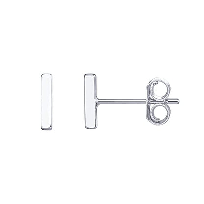PAVOI 14K Gold Plated 925 Sterling Silver Tiny Stud Earrings for Women - Dainty Circle, Triangle, Bar Earrings - Hypoallergenic Minimalist Geometric Jewelry Small Gold Studs for Women - style: Bar