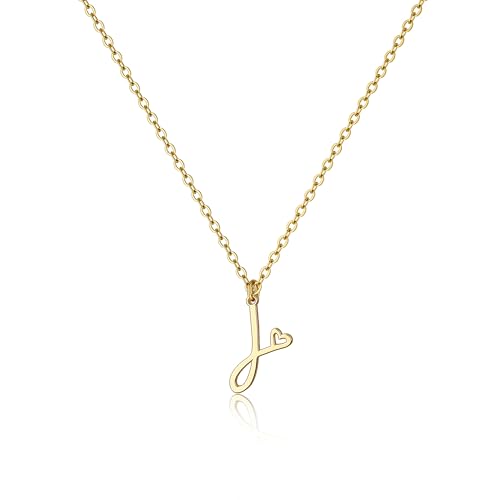 Tewiky Initial Necklace for Women-14k Gold Plated Dainty Letter Necklaces | Trendy Cute Custom Personalized Monogram Necklaces - color: gold, style: J