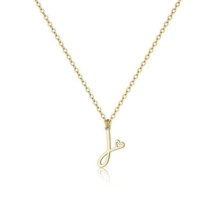 Tewiky Initial Necklace for Women-14k Gold Plated Dainty Letter Necklaces | Trendy Cute Custom Personalized Monogram Necklaces - color: gold, style: J