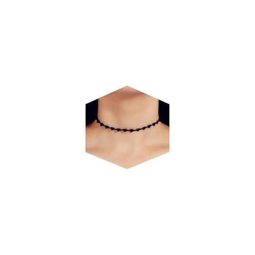 Fesciory Black Necklaces for Women, Adjustable Layered Velvet Leather Lace Collar Necklace, Goth Jewelry Gifts. - color: Small Heart