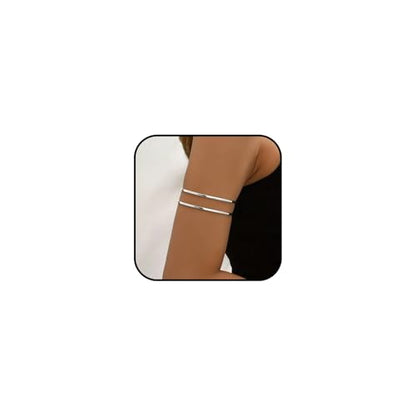 Arm Cuff for Women Layered Armlet Open Adjustable Arm Cuff Gold Silver Upper Arm Cuff Bracelet Minimalist Armband Trendy Jewelry - color: Arm Cuff02