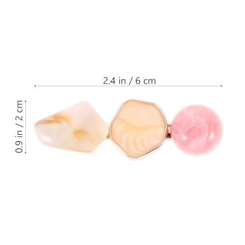 Geometric Marble Acrylic Hair Clip Set 6pcs, Polygonal Snap Barrettes for Women, Stylish Hair Accessories for Everyday and Party Wear