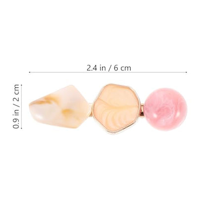 Geometric Marble Acrylic Hair Clip Set 6pcs, Polygonal Snap Barrettes for Women, Stylish Hair Accessories for Everyday and Party Wear