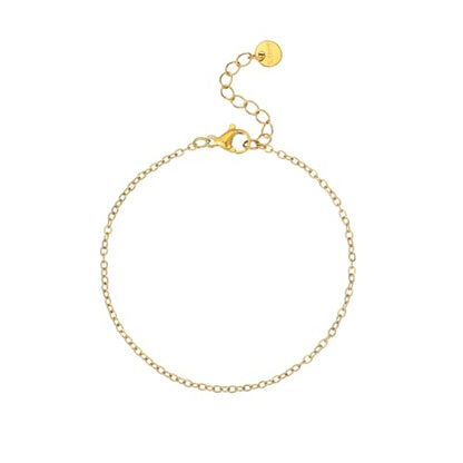 18K Gold Plated Pearl Beaded Cross Bracelets for Women Adjustable Stainless Steel Dainty Thin Gold Box Cuban Twisted Link Chain Bracelet Bridesmaid Jewelry Gifts - color: O Chain-Gold
