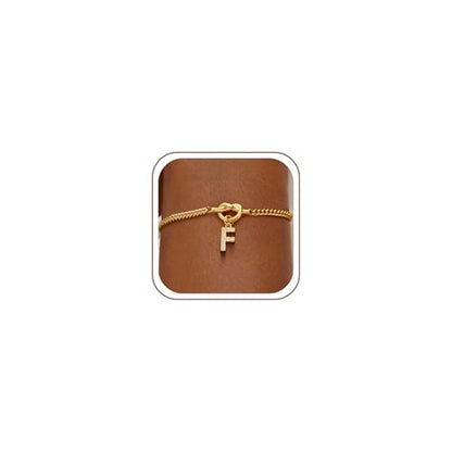 Gold Initial Bracelets for Women Jewelry Gifts - Dainty 14K Gold Plated Zircon Letter Knot Bracelet 26 Alphabet Monogram Initial Bracelets Birthday Gifts for Women - color: F
