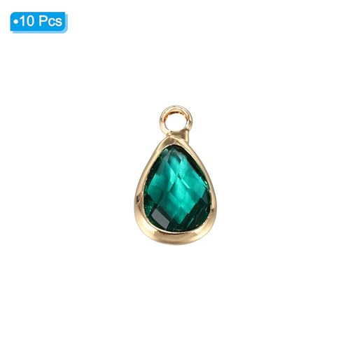 PATIKIL Birthstone Charm Beads Drop Pendant, Handmade Birthstone for Personalized Earrings Bracelet Necklace - color: Green, size: 0.51" x 0.28"