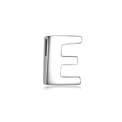 CANDYFANCY Initial Pendant 925 Sterling Silver Letters Personalized Alphabet Pendant Fit 1mm Box Chain - color: Alphabet E Pendant