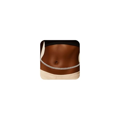 CHESKY Silver Plated Waist Chain Body Chain Jewelry, Belly Chain for Women - style: 7