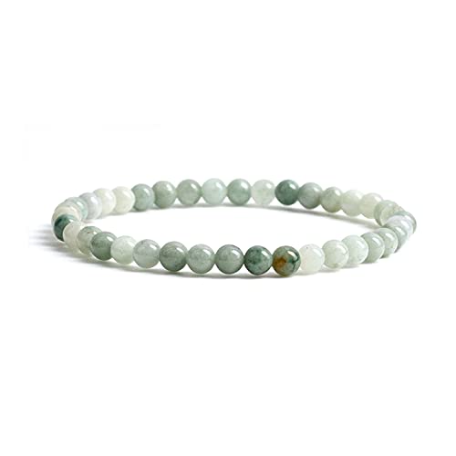 Cherry Tree Collection Gemstone Beaded Bracelets For Women and Men – Promotes Protection, Courage, Focus, Balance & Luck – Available in S, M, L with 4mm Round Beads - color: Burma Jade, size: Small
